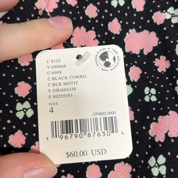 Free People Floral Mini IRL Skirt - Black - Size 4 - NWT - Picture 10 of 11